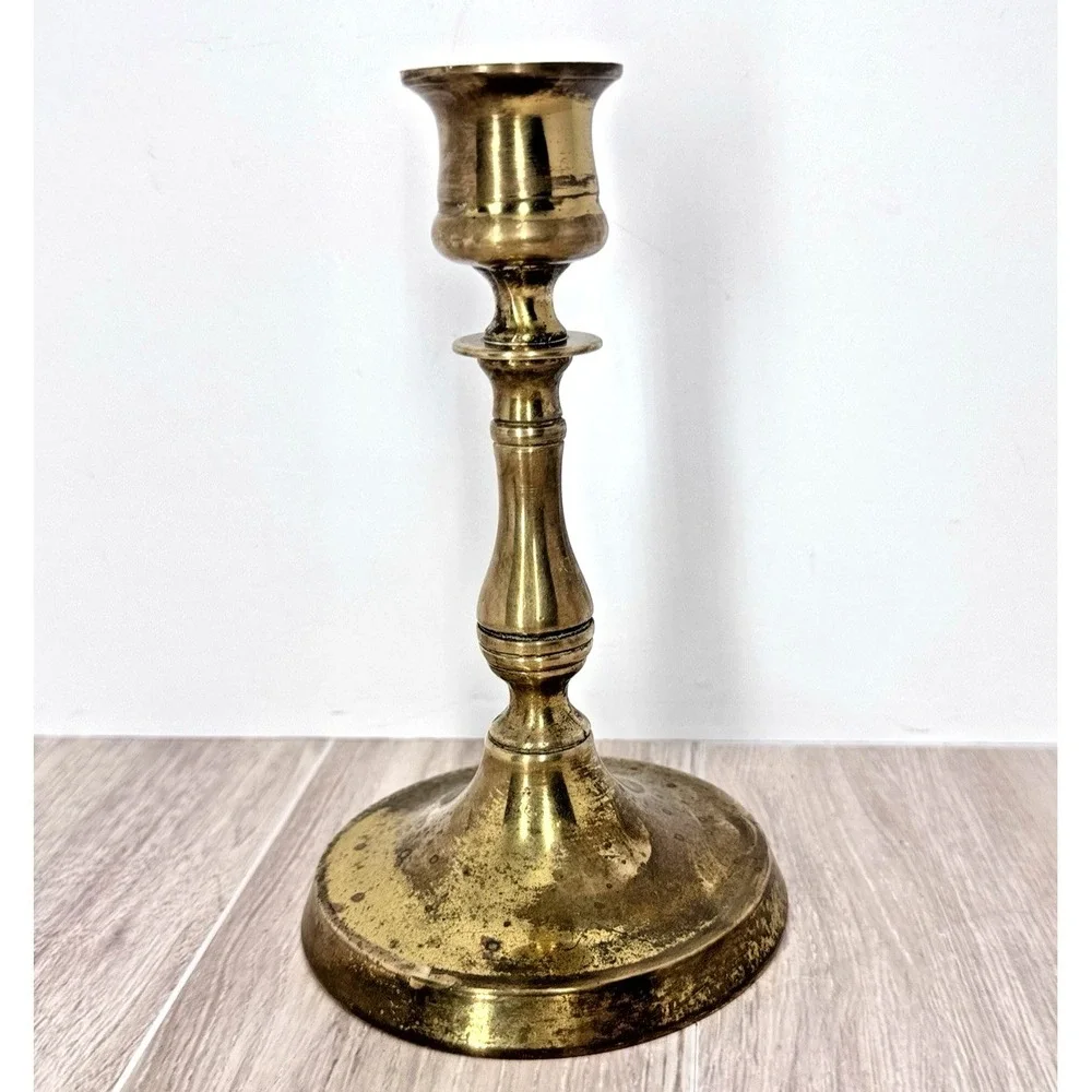Vintage Brass Candlestick Made In England 6in Taper Candle Holder Small‎